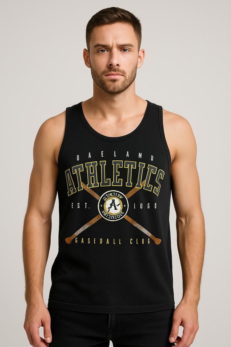 Vintage Y2K MLB Oakland Athletics Baseball Tank Top Hank Aaron Originals Men’s M